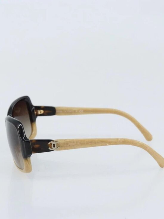 CHANEL COCO Mark Sunglasses plastic Beige 5177-A CC Auth BA11834 main image 4